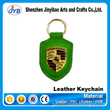 Christmas fashion design custom green leather keychain